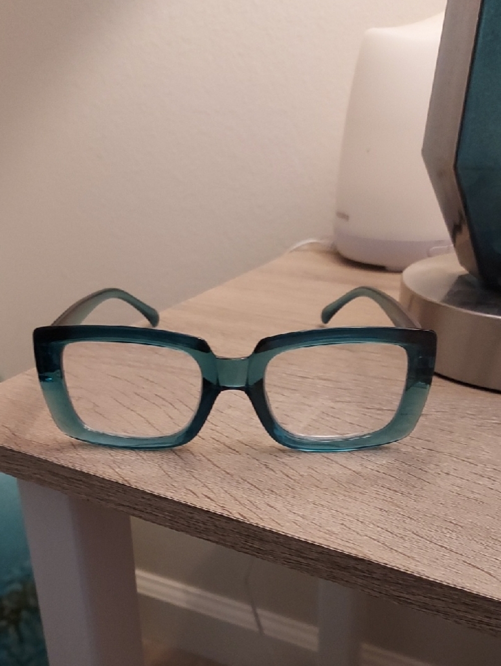 Teal Rectangular Fashion Glasses Frame - Unknown Brand